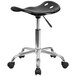 Flash Furniture LF-214A-BLACK-GG Black Office Stool with Tractor Seat and Chrome Frame Main Thumbnail 3