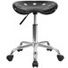 Flash Furniture LF-214A-BLACK-GG Black Office Stool with Tractor Seat and Chrome Frame Main Thumbnail 4