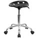 Flash Furniture LF-214A-BLACK-GG Black Office Stool with Tractor Seat and Chrome Frame Main Thumbnail 2