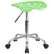 Flash Furniture LF-214A-APPLEGREEN-GG Apple Green Office Stool with Tractor Seat and Chrome Frame Main Thumbnail 1