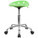 Flash Furniture LF-214A-APPLEGREEN-GG Apple Green Office Stool with Tractor Seat and Chrome Frame Main Thumbnail 2