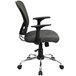 Flash Furniture H-8369F-DK-GY-GG Mid-Back Dark Gray Mesh Office Chair with Arms, Padded Seat, and Chrome Base Main Thumbnail 2