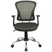 Flash Furniture H-8369F-DK-GY-GG Mid-Back Dark Gray Mesh Office Chair with Arms, Padded Seat, and Chrome Base Main Thumbnail 4