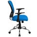 Flash Furniture H-8369F-BL-GG Mid-Back Blue Mesh Office Chair with Arms, Padded Seat, and Chrome Base Main Thumbnail 2