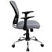 Flash Furniture H-8369F-GY-GG Mid-Back Gray Mesh Office Chair with Arms, Padded Seat, and Chrome Base Main Thumbnail 2
