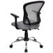 Flash Furniture H-8369F-GY-GG Mid-Back Gray Mesh Office Chair with Arms, Padded Seat, and Chrome Base Main Thumbnail 3