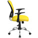 Flash Furniture H-8369F-YEL-GG Mid-Back Yellow Mesh Office Chair with Arms, Padded Seat, and Chrome Base Main Thumbnail 2