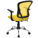 Flash Furniture H-8369F-YEL-GG Mid-Back Yellow Mesh Office Chair with Arms, Padded Seat, and Chrome Base Main Thumbnail 3