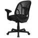 Flash Furniture GO-WY-05-A-GG Mid-Back Black Mesh Computer / Task Chair with Upholstered Seat and Padded Arms Main Thumbnail 3