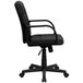 Flash Furniture GO-228S-BK-LEA-GG Mid-Back Black Leather Office Chair with Arms and Heavy-Duty Nylon Base Main Thumbnail 2
