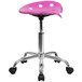 Flash Furniture LF-214A-CANDYHEART-GG Candyheart Pink Office Stool with Tractor Seat and Chrome Frame Main Thumbnail 2