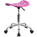Flash Furniture LF-214A-CANDYHEART-GG Candyheart Pink Office Stool with Tractor Seat and Chrome Frame Main Thumbnail 3