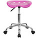Flash Furniture LF-214A-CANDYHEART-GG Candyheart Pink Office Stool with Tractor Seat and Chrome Frame Main Thumbnail 4