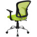 Flash Furniture H-8369F-GN-GG Mid-Back Green Mesh Office Chair with Arms, Padded Seat, and Chrome Base Main Thumbnail 3