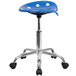Flash Furniture LF-214A-BRIGHTBLUE-GG Bright Blue Office Stool with Tractor Seat and Chrome Frame Main Thumbnail 2