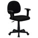 Flash Furniture BT-660-1-BK-GG Mid-Back Black Ergonomic Office Chair / Task Chair with Adjustable Arms Main Thumbnail 1