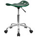 Flash Furniture LF-214A-GREEN-GG Green Office Stool with Tractor Seat and Chrome Frame Main Thumbnail 3