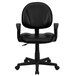 Flash Furniture BT-688-BK-A-GG Mid-Back Black Leather Ergonomic Office Chair / Task Chair with Arms Main Thumbnail 4