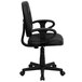 Flash Furniture BT-682-BK-GG Mid-Back Black Leather Ergonomic Office Chair / Task Chair with Adjustable Arms Main Thumbnail 2