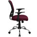 Flash Furniture H-8369F-ALL-BY-GG Mid-Back Burgundy Mesh Office Chair with Arms, Padded Seat, and Chrome Base Main Thumbnail 2