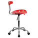 Flash Furniture LF-214-RED-GG Red Office / Task Chair with Tractor Seat and Chrome Frame Main Thumbnail 2