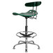 Flash Furniture LF-215-GREEN-GG Green Drafting Stool with Tractor Seat and Chrome Frame Main Thumbnail 3