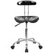 Flash Furniture LF-214-BLK-GG Black Office / Task Chair with Tractor Seat and Chrome Frame Main Thumbnail 4