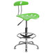 Flash Furniture LF-215-APPLEGREEN-GG Apple Green Drafting Stool with Tractor Seat and Chrome Frame Main Thumbnail 1