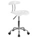 Flash Furniture LF-214-WHITE-GG White Office / Task Chair with Tractor Seat and Chrome Frame Main Thumbnail 1