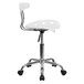 Flash Furniture LF-214-WHITE-GG White Office / Task Chair with Tractor Seat and Chrome Frame Main Thumbnail 2