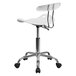 Flash Furniture LF-214-WHITE-GG White Office / Task Chair with Tractor Seat and Chrome Frame Main Thumbnail 3