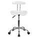 Flash Furniture LF-214-WHITE-GG White Office / Task Chair with Tractor Seat and Chrome Frame Main Thumbnail 4