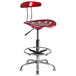 Flash Furniture LF-215-WINERED-GG Wine Red Drafting Stool with Tractor Seat and Chrome Frame Main Thumbnail 1