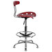 Flash Furniture LF-215-WINERED-GG Wine Red Drafting Stool with Tractor Seat and Chrome Frame Main Thumbnail 2