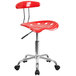 Flash Furniture LF-214-CHERRYTOMATO-GG Cherry Tomato Office / Task Chair with Tractor Seat and Chrome Frame Main Thumbnail 1
