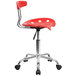 Flash Furniture LF-214-CHERRYTOMATO-GG Cherry Tomato Office / Task Chair with Tractor Seat and Chrome Frame Main Thumbnail 2