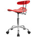 Flash Furniture LF-214-CHERRYTOMATO-GG Cherry Tomato Office / Task Chair with Tractor Seat and Chrome Frame Main Thumbnail 3