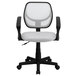 Flash Furniture WA-3074-WHT-A-GG Mid-Back White Mesh Office / Task Chair with Nylon Frame, Swivel Base, and Polyurethane Arms Main Thumbnail 4