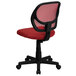 Flash Furniture WA-3074-RD-GG Mid-Back Red Mesh Office / Task Chair with Nylon Frame and Swivel Base Main Thumbnail 3