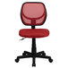 Flash Furniture WA-3074-RD-GG Mid-Back Red Mesh Office / Task Chair with Nylon Frame and Swivel Base Main Thumbnail 4