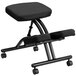 Flash Furniture WL-1420-GG Black Ergonomic Mobile Kneeling Office Chair with Black Steel Frame Main Thumbnail 1
