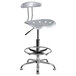Flash Furniture LF-215-SILVER-GG Silver Drafting Stool with Tractor Seat and Chrome Frame Main Thumbnail 1