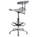 Flash Furniture LF-215-SILVER-GG Silver Drafting Stool with Tractor Seat and Chrome Frame Main Thumbnail 3