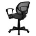 Flash Furniture WA-3074-GY-A-GG Mid-Back Gray Mesh Office / Task Chair with Nylon Frame, Swivel Base, and Polyurethane Arms Main Thumbnail 3
