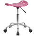 Flash Furniture LF-214A-PINK-GG Pink Office Stool with Tractor Seat and Chrome Frame Main Thumbnail 3
