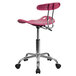 Flash Furniture LF-214-PINK-GG Pink Office / Task Chair with Tractor Seat and Chrome Frame Main Thumbnail 3