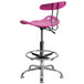 Flash Furniture LF-215-CANDYHEART-GG Candyheart Pink Drafting Stool with Tractor Seat and Chrome Frame Main Thumbnail 3