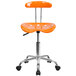 Flash Furniture LF-214-ORANGEYELLOW-GG Orange Office / Task Chair with Tractor Seat and Chrome Frame Main Thumbnail 4