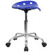Flash Furniture LF-214A-NAUTICALBLUE-GG Nautical Blue Office Stool with Tractor Seat and Chrome Frame Main Thumbnail 2