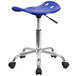 Flash Furniture LF-214A-NAUTICALBLUE-GG Nautical Blue Office Stool with Tractor Seat and Chrome Frame Main Thumbnail 3